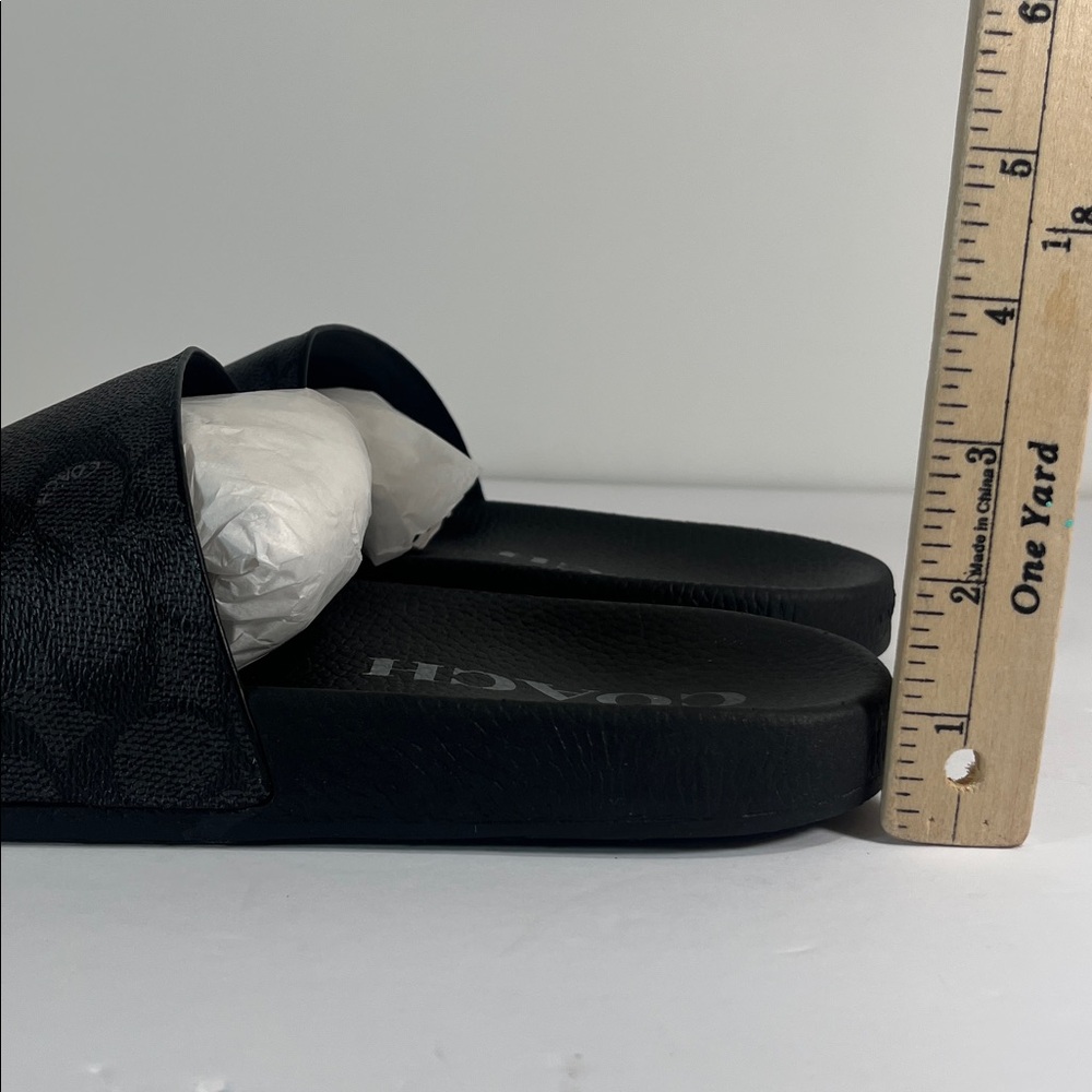 Coach Elegant Black Udele Signature Logo Slide Sandals women’s size 11 - Picture 11 of 11